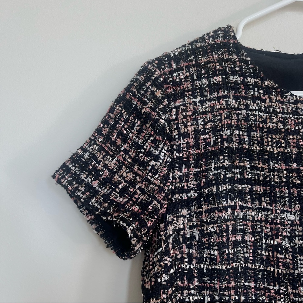 Pink Sparkly Tweed Mini Dress - Picture 5 of 6